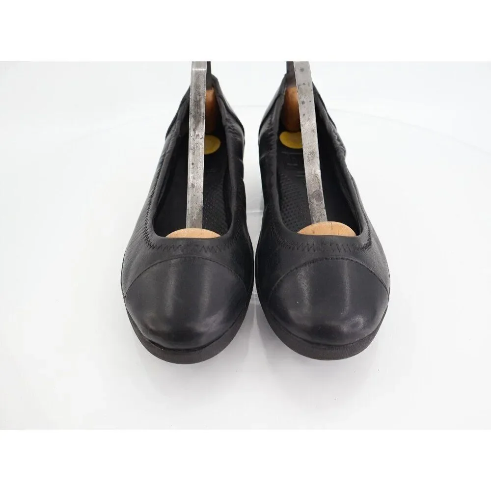 Fitflop Women F-Pop Ballet Flat Size 5 Slip On Toning Ballet Shoe Black Leather